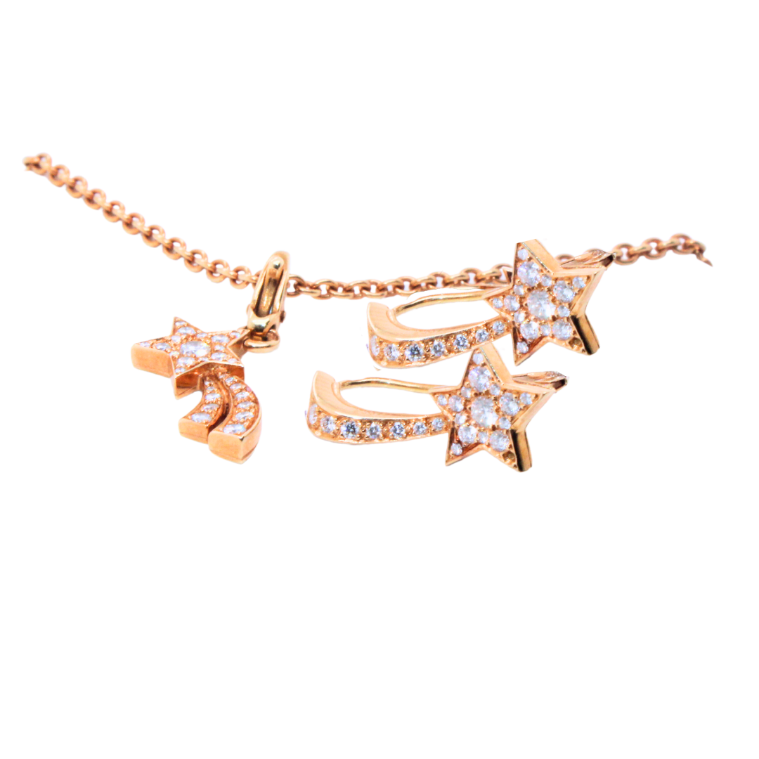 18K Rose Gold Chanel Comete Earrings