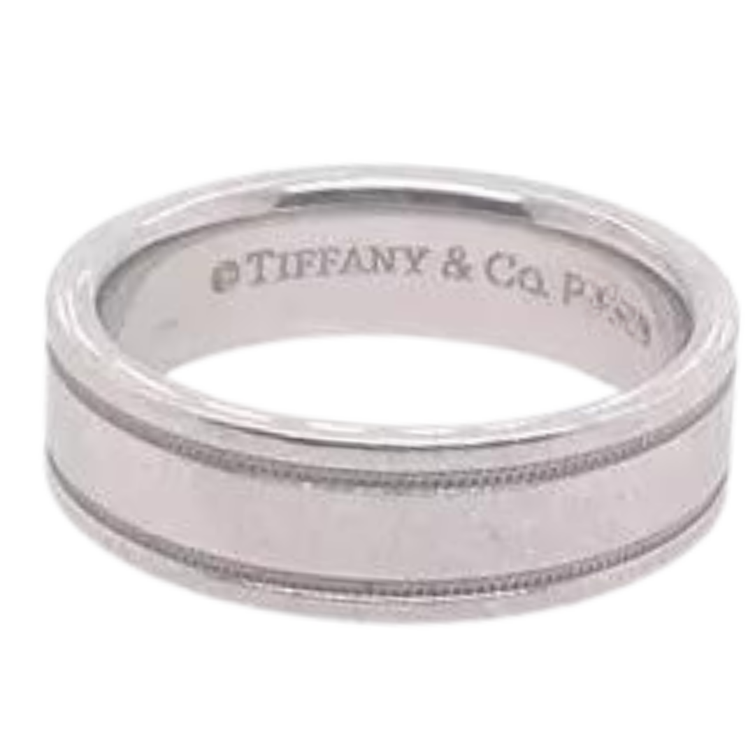 Tiffany & Company Platinum Double Milgrain Ring