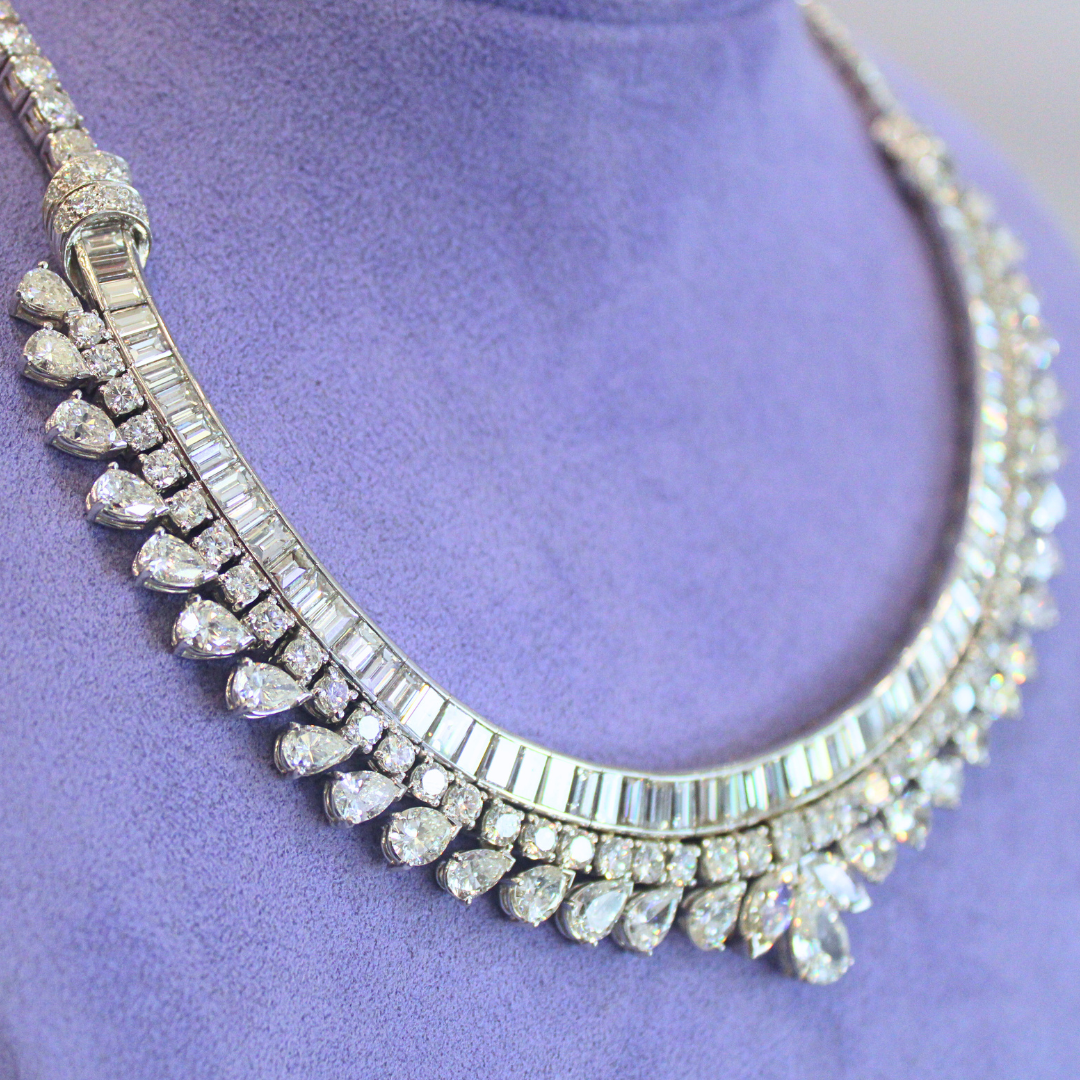 PLATINUM VINTAGE DIAMOND NECKLACE 50CTS