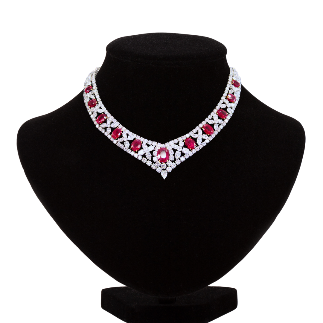 Platinum Ruby Diamond Necklace