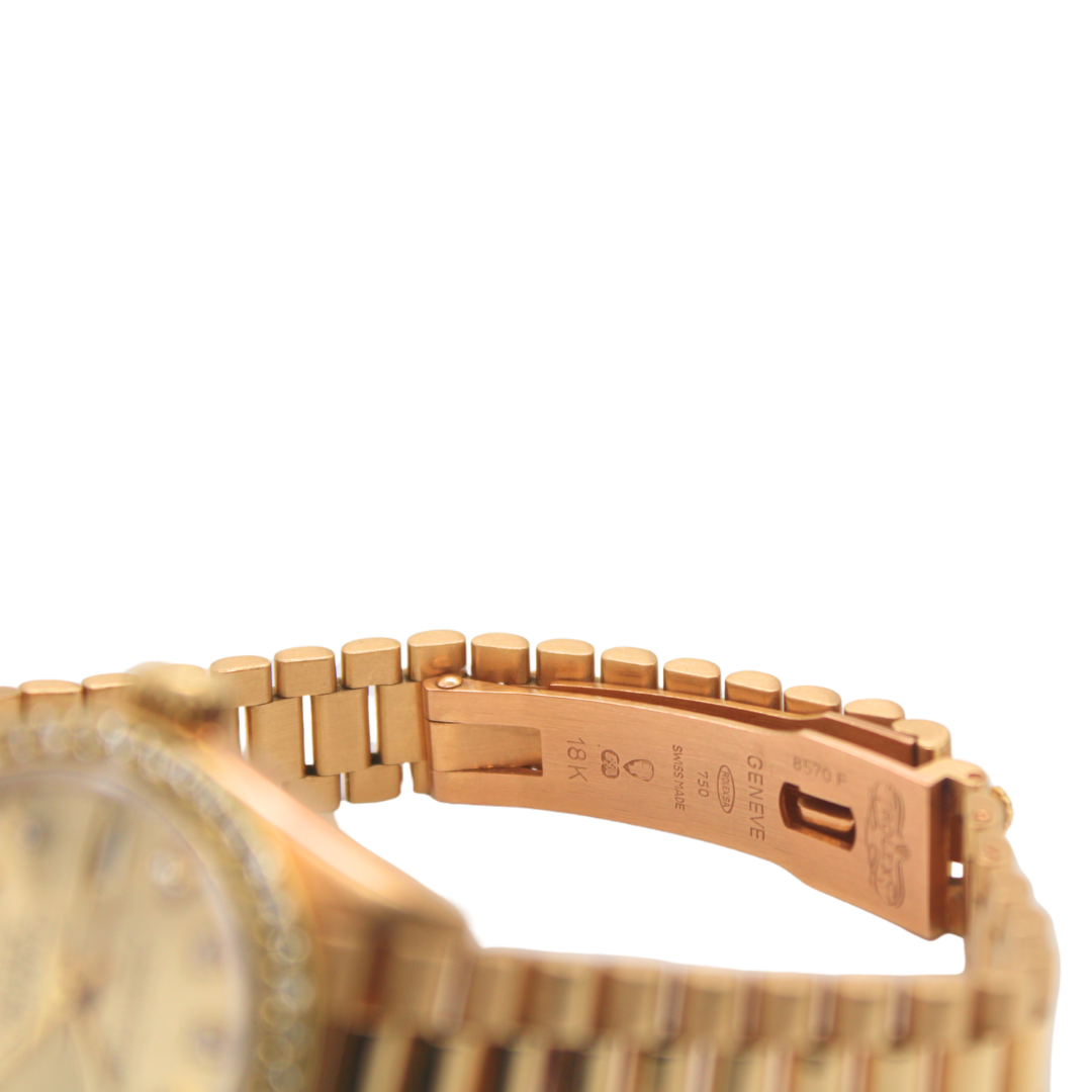 18k Yellow Gold Rolex Oyster Perpetual- DateJust Ladies watch 26mm with after market dial and diamond