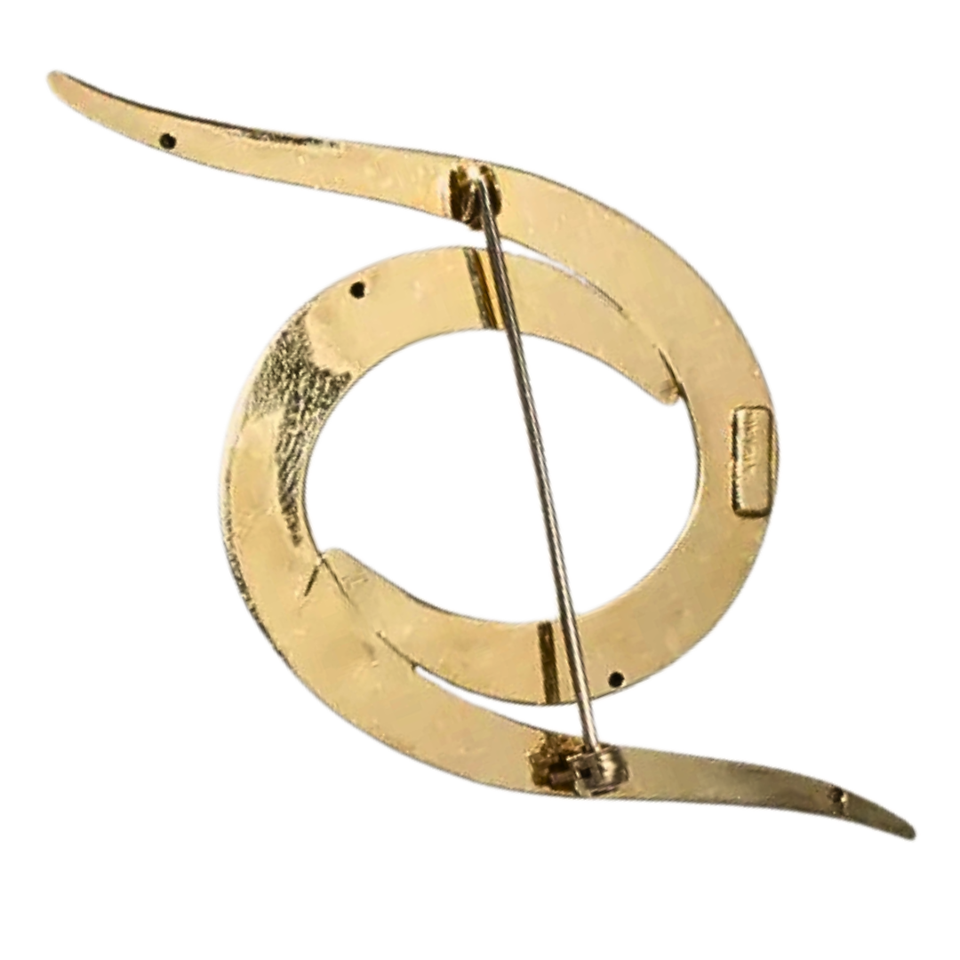 14K Yellow Swirl Brooch 7.27 Grams