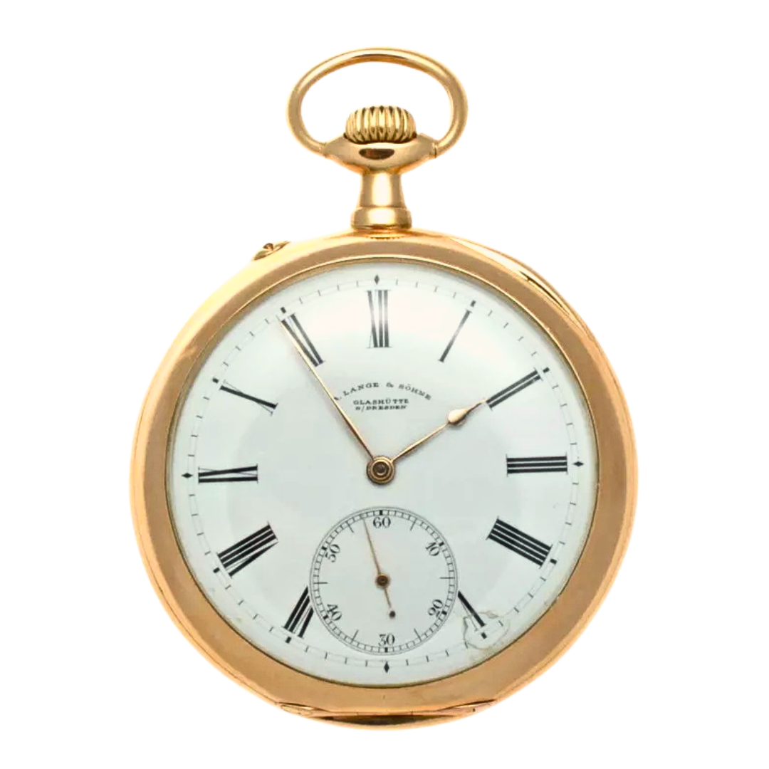 Antique 18k Yellow Gold A. Lang & Sohne Pocket Watch 54 mm