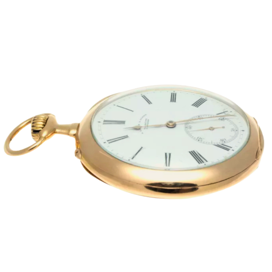 Antique 18k Yellow Gold A. Lang & Sohne Pocket Watch 54 mm