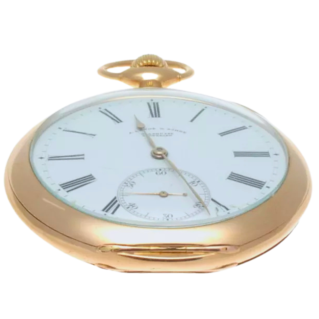 Antique 18k Yellow Gold A. Lang & Sohne Pocket Watch 54 mm