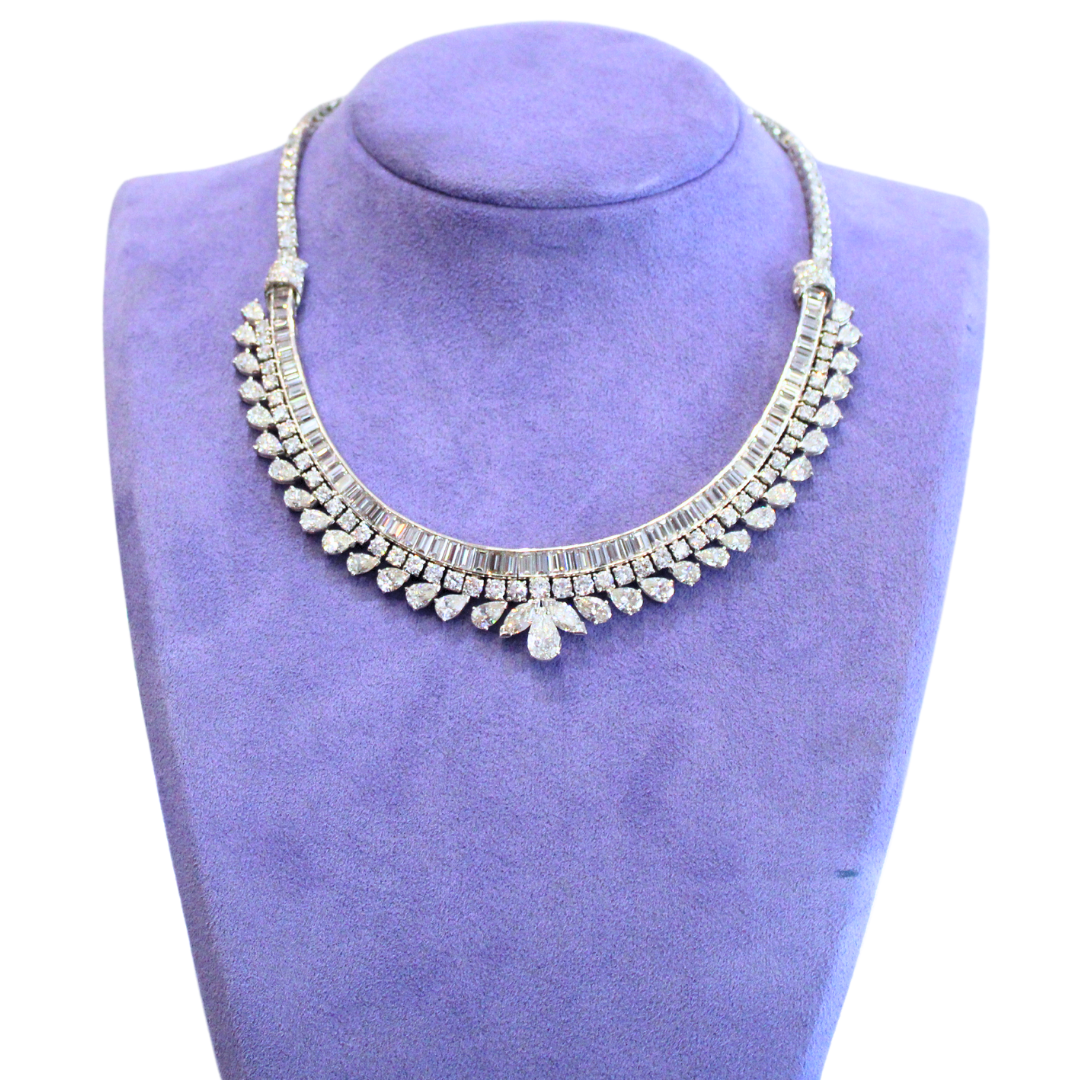 PLATINUM VINTAGE DIAMOND NECKLACE 50CTS