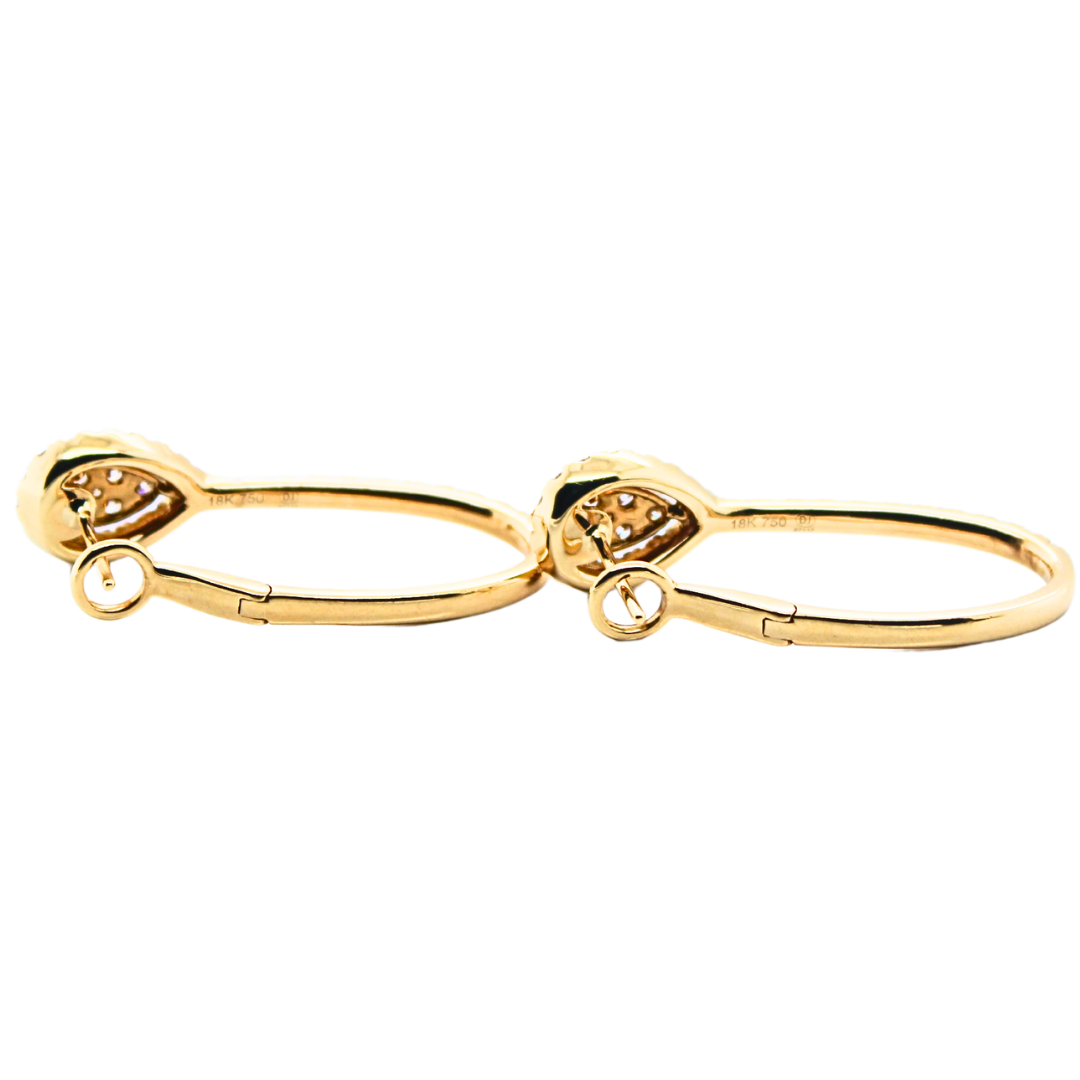 18k Yellow Gold & Diamond Hoop Earrings 1.34Cts