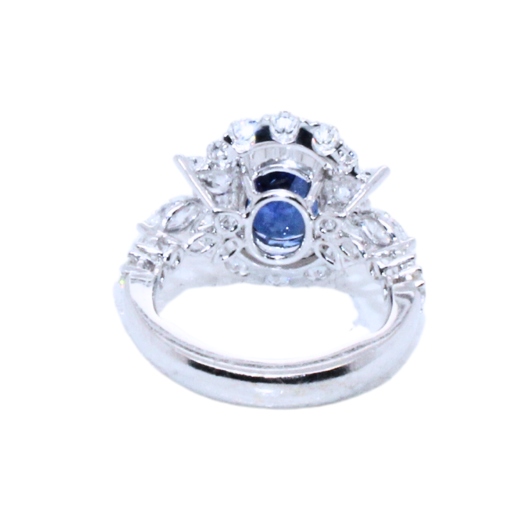 Bellini Gioielli 14K White Gold Sapphire & Diamond Cocktail Ring