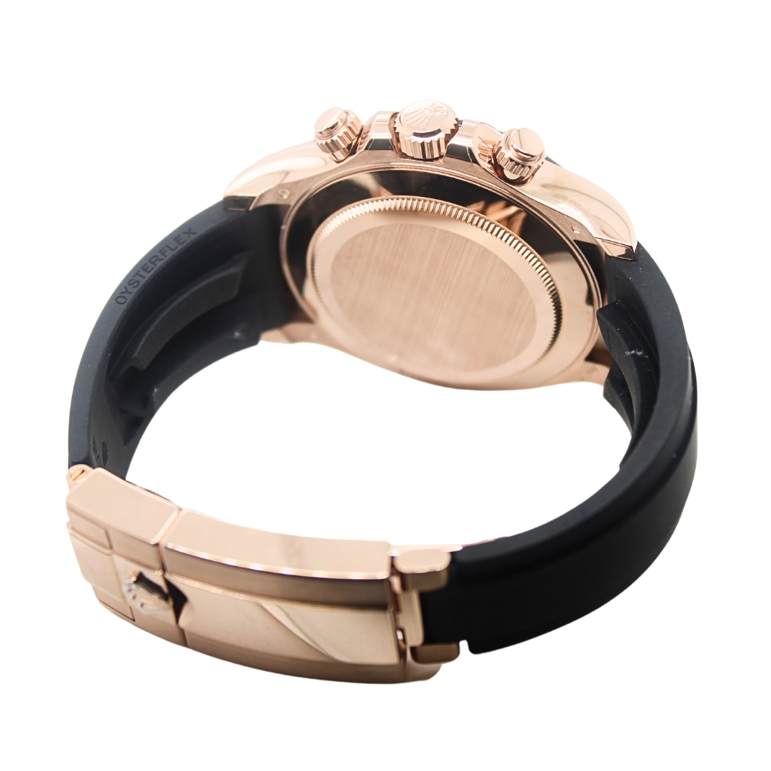 ROLEX DAYTONA 18K ROSE GOLD DIAMOND ORIGINAL DIAL Oysterflex Rubber Bracelet