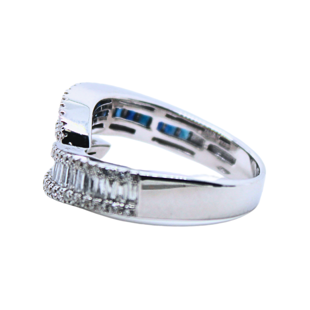 18KWG Sapphire & Diamond Wrap Ring 1.18Ctw