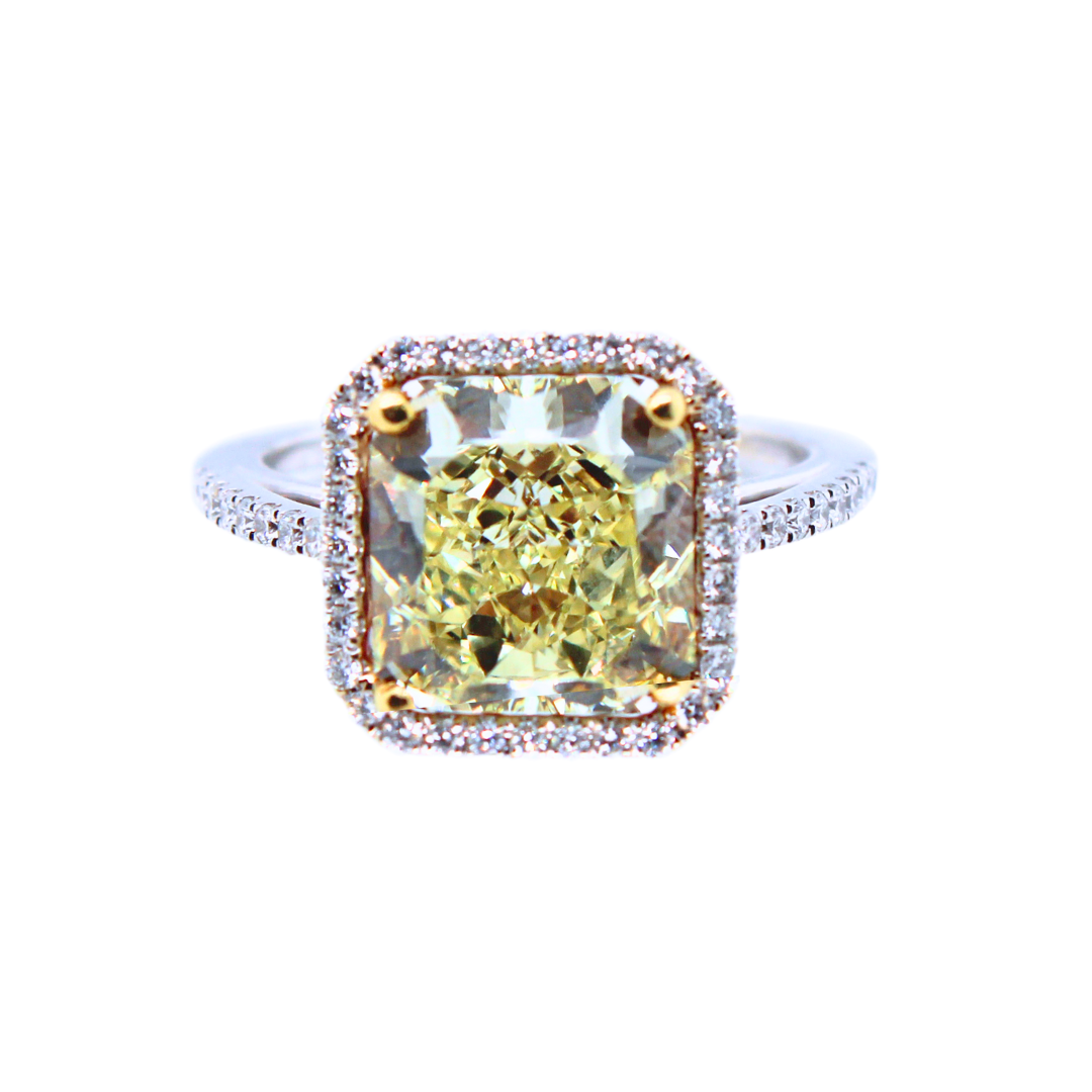 Fancy Yellow Radiant Diamond Ring