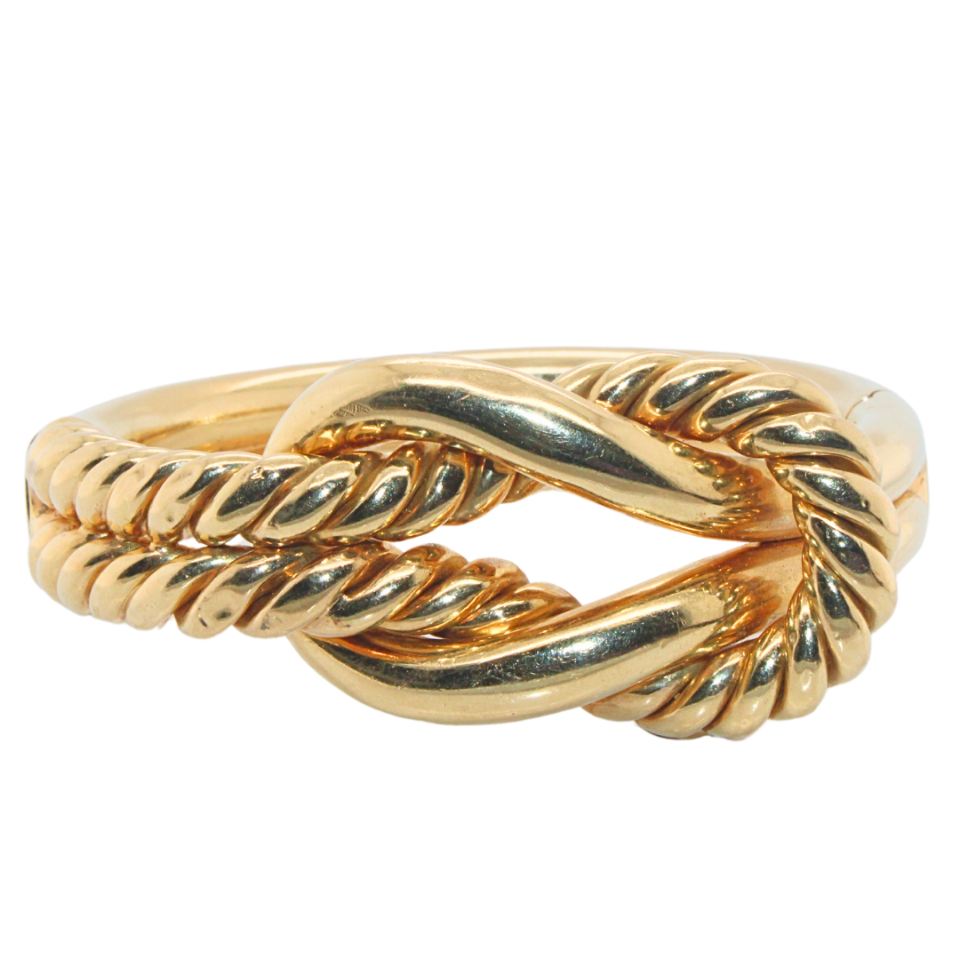 14k Yellow Gold Knot Chain Vintage Bangle 14.61G