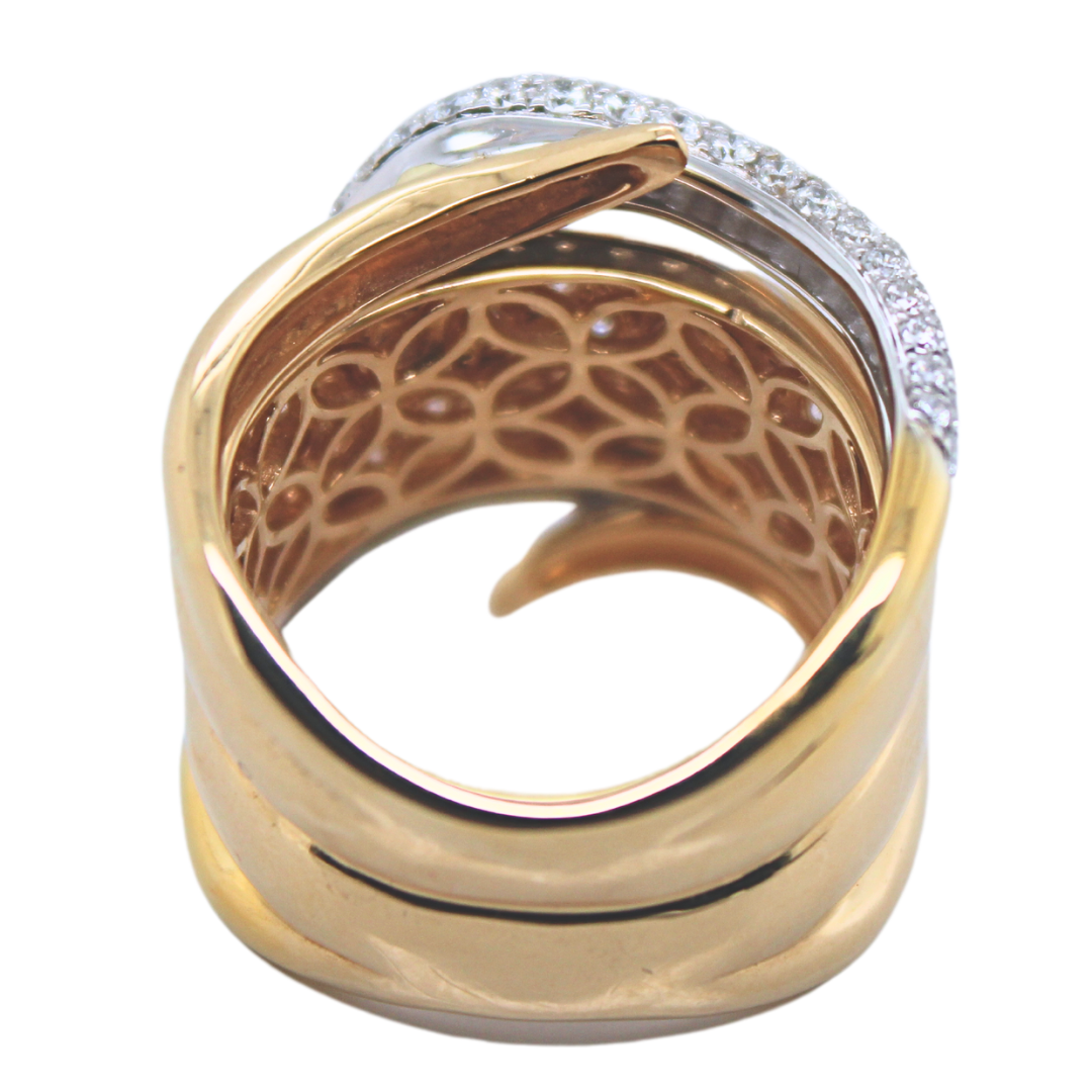 18KYG Diamond Snake Wrap Ring 1.71Cts.