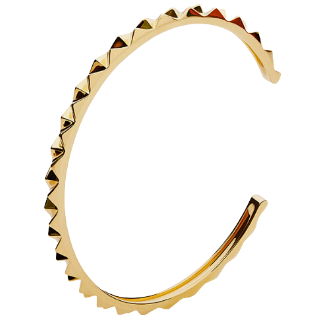 18k Yellow Gold Spikes Bangle