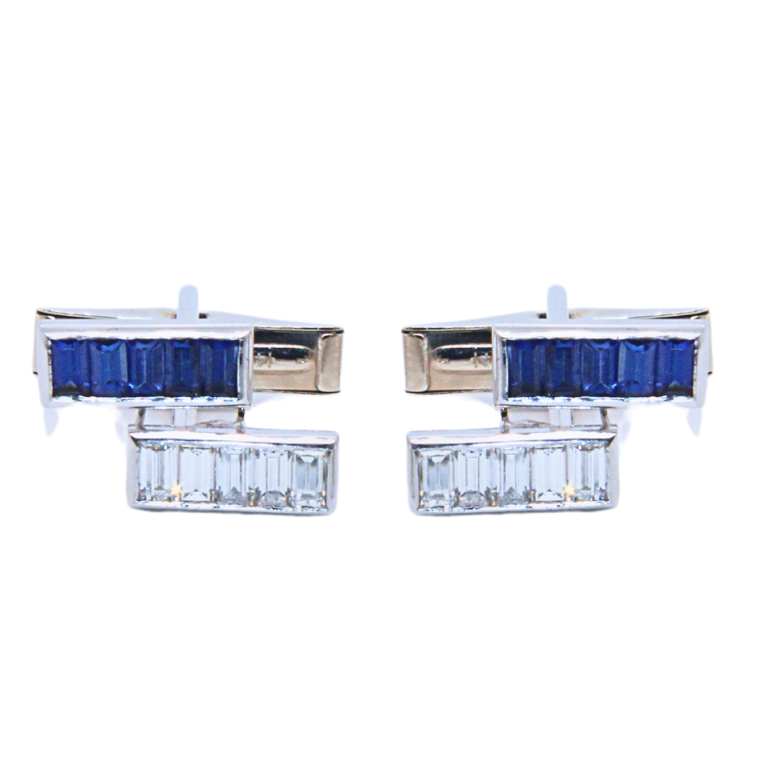 Diamond and Sapphire Cufflinks