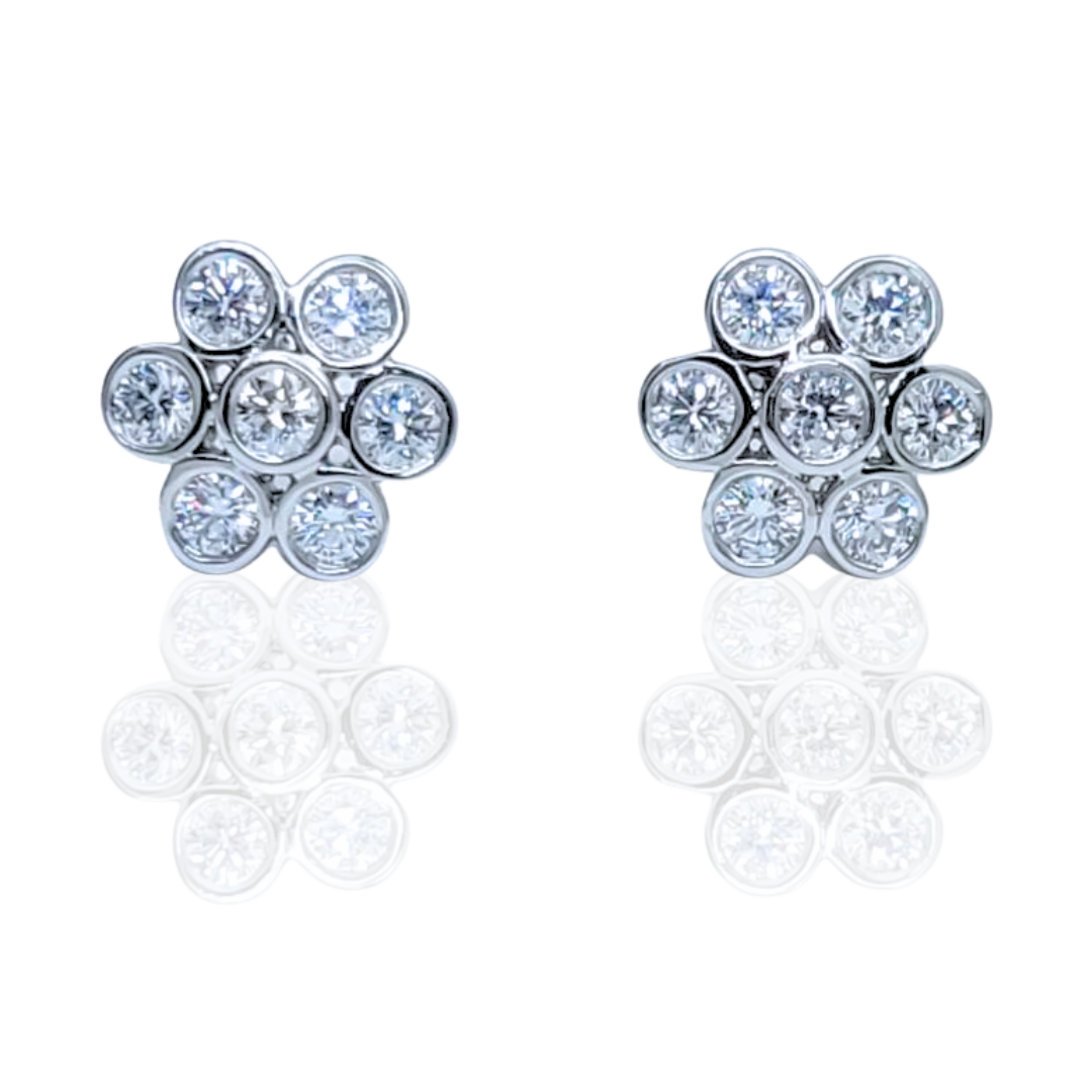 Platinum Art Deco Diamond Earrings - Chilton's Antiques