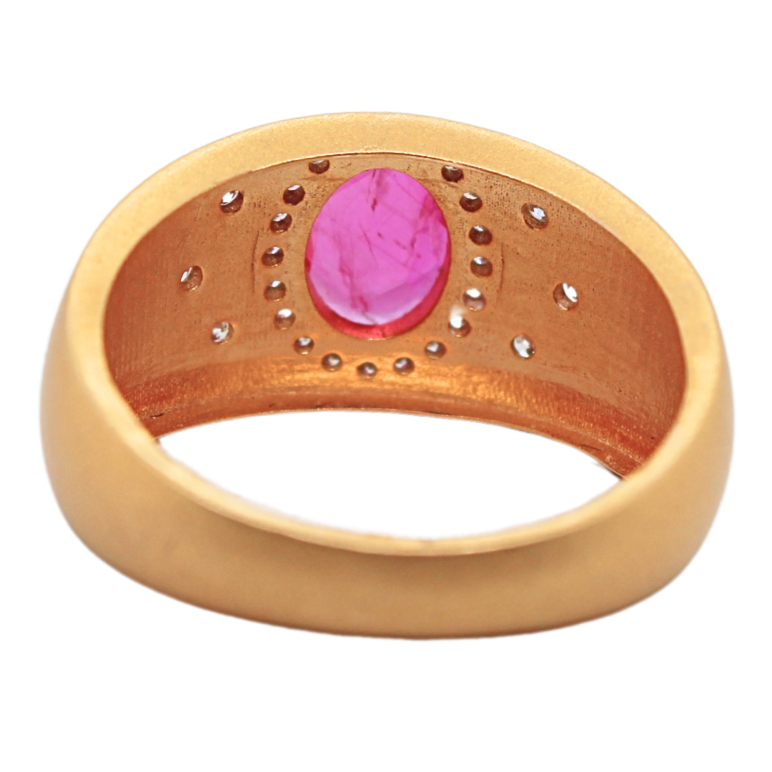 14k Yellow Gold Ruby and Diamond Ring 1.17CTW