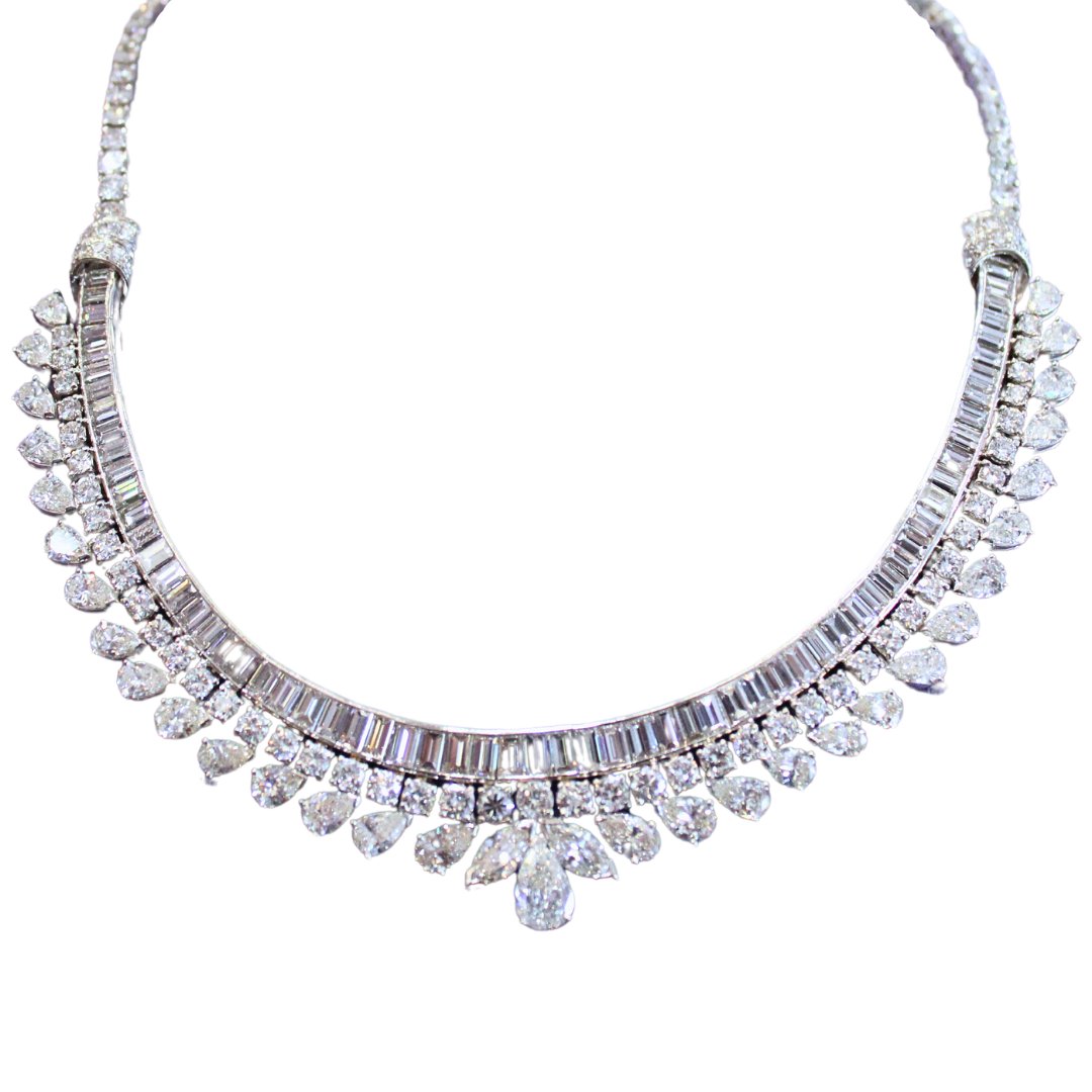 PLATINUM VINTAGE DIAMOND NECKLACE 50CTS