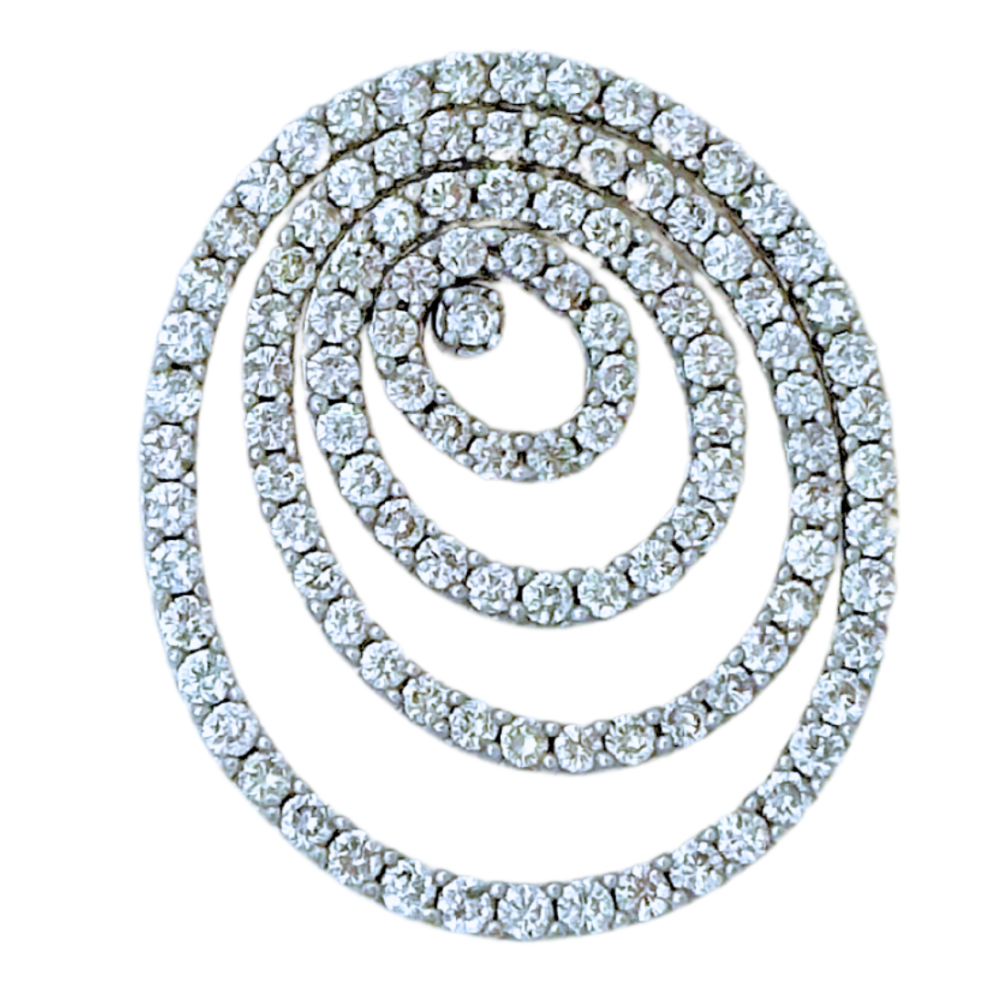 Spiral Four Circle Diamond Pendant Necklace