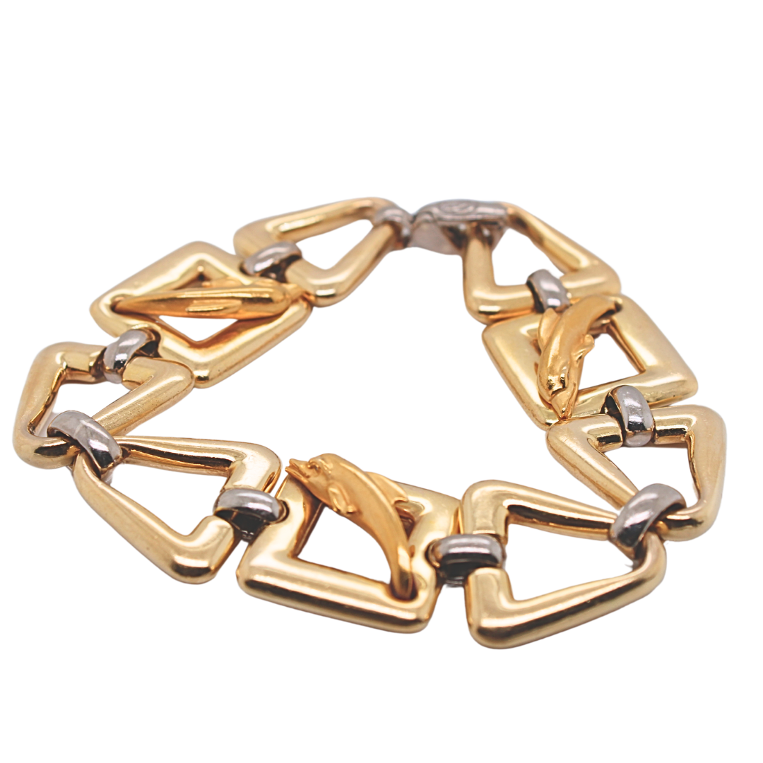 14k Yellow Gold Carrera y Carrera Dolphin Bracelet Link