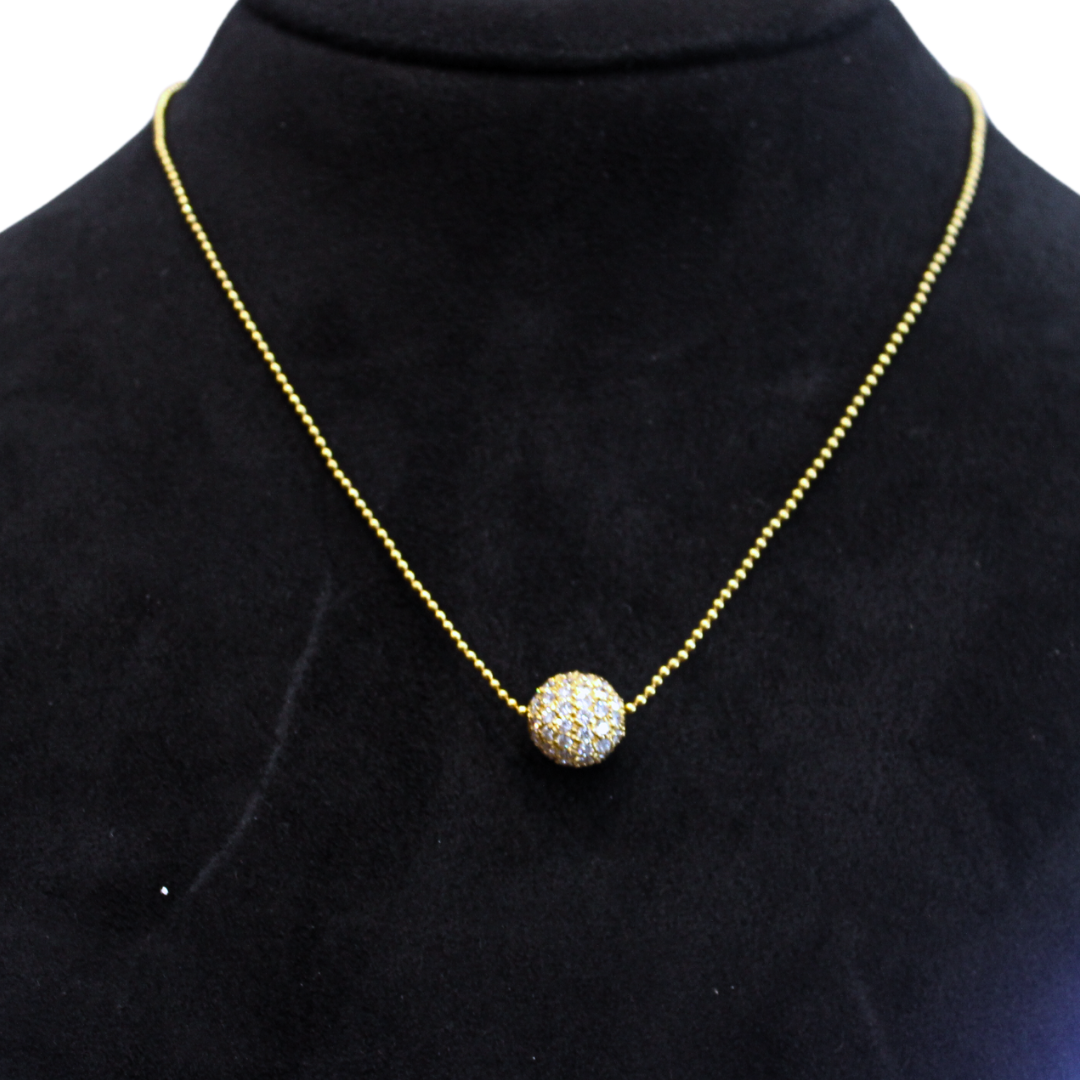 Round Ball Diamond Pendant Necklace
