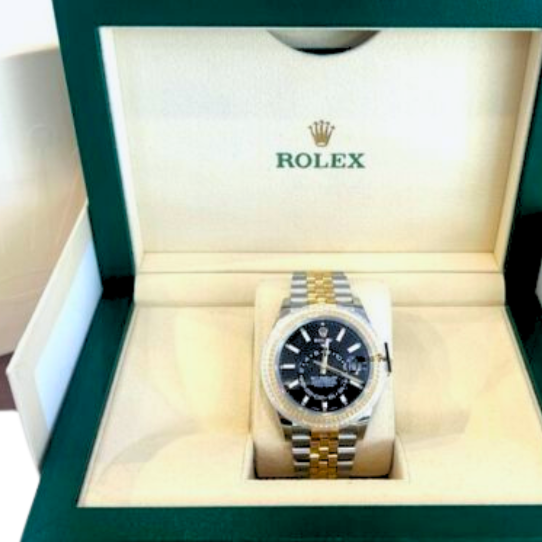 18KYG/SS Rolex Sky-Dweller 326933 Complete with box and paper