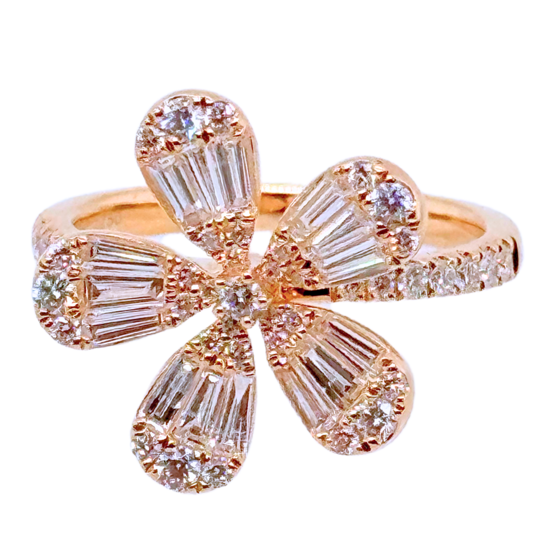 18k Yellow Gold Flower Ring