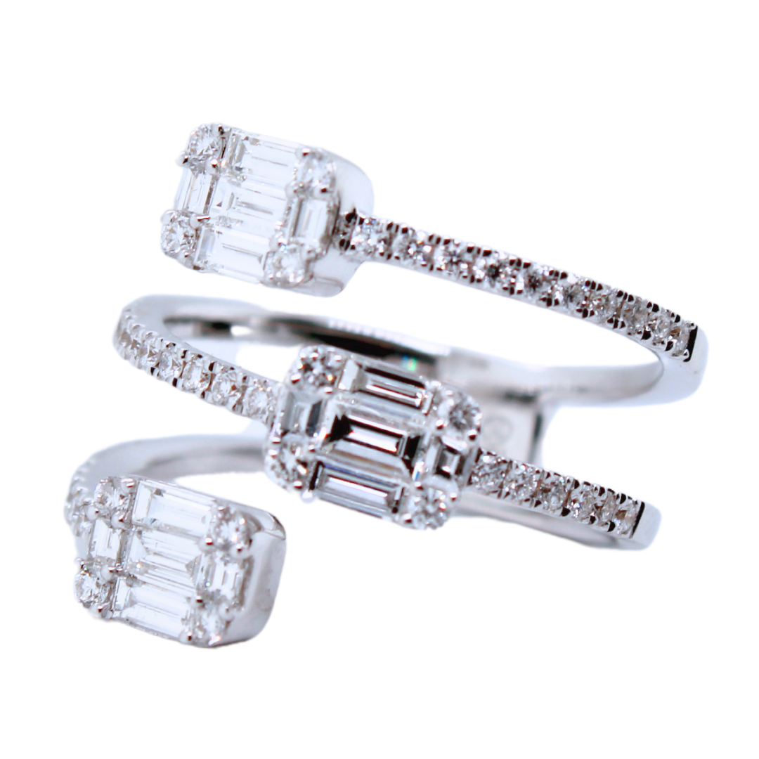 18k White Gold Diamond Fashion Ring 1.12Ctw