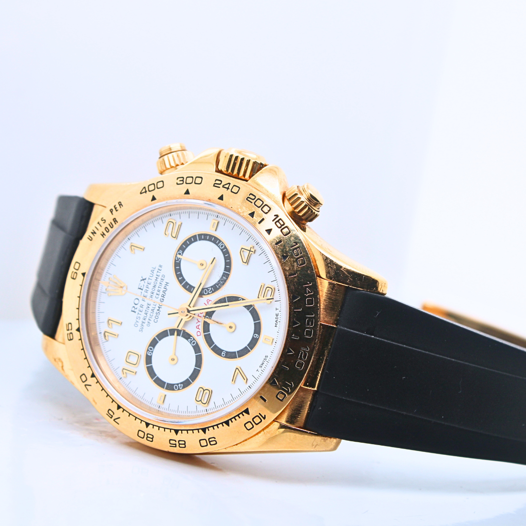 ROLEX 16518 DAYTONA ZENITH YELLOW GOLD WATCH 40mm with box and paper