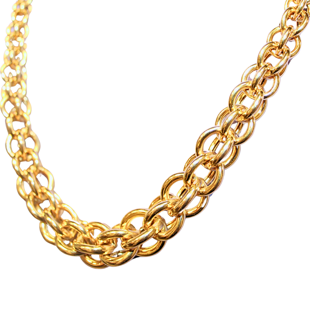 14k Yellow Gold Interlocking chunky link necklace 40.48 grams