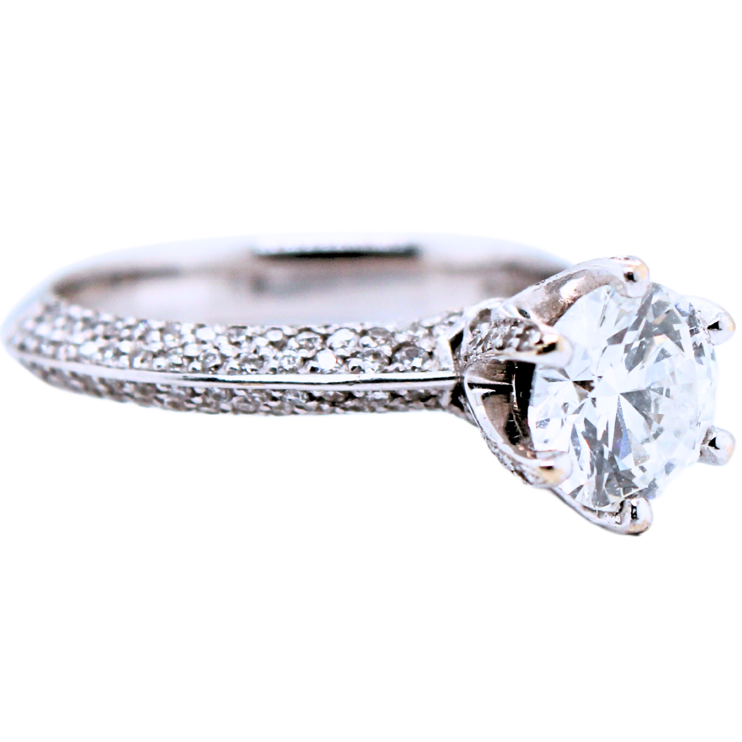 18KWG Diaamond Engagement Ring 1.01Cts w/GIA