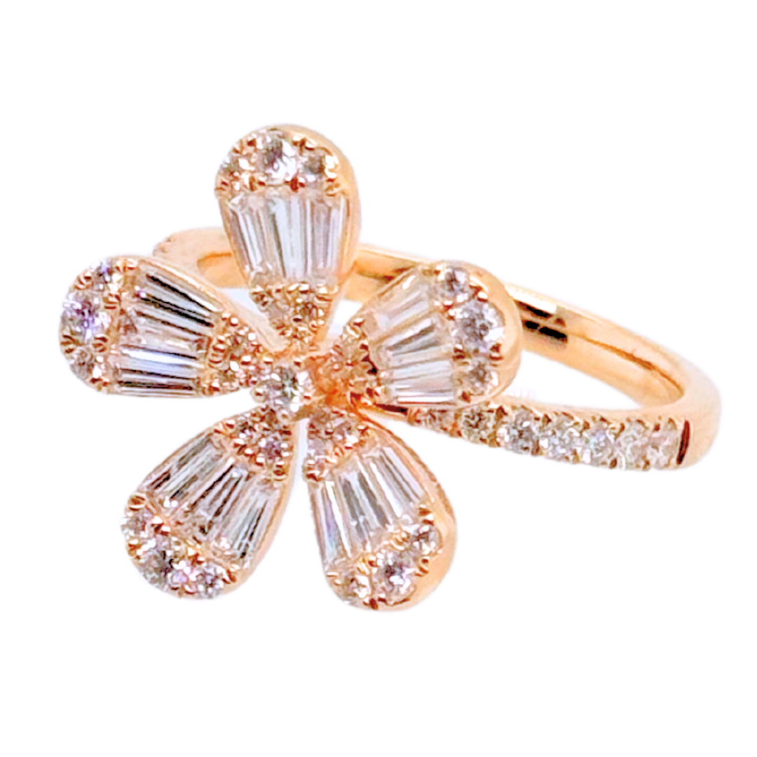 18k Yellow Gold Flower Ring