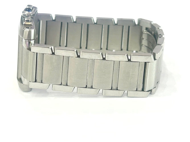 Cartier Stainless Steel Tank Francaise Chronoflex Chronograph White Dial 2303 28mm