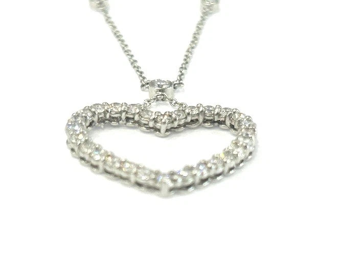 Platinum Tiffany & Company Diamond Heart Necklace 1.25 - 1.50 Carats