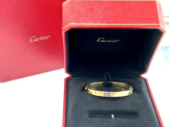 Cartier 18K Yellow Gold Love Bracelet Size 17 Box & Papers 31.59 Grams