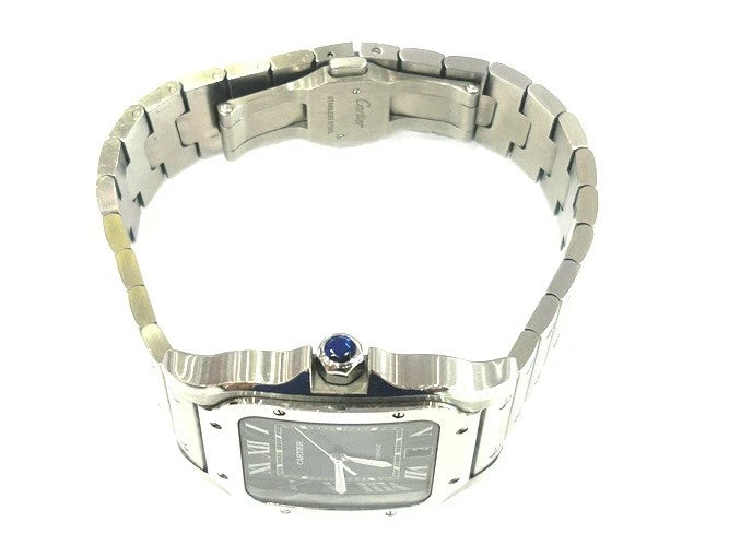 Cartier Stainless Steel Santos de Cartier Blue Dial WSSA0013 W/Box & Papers