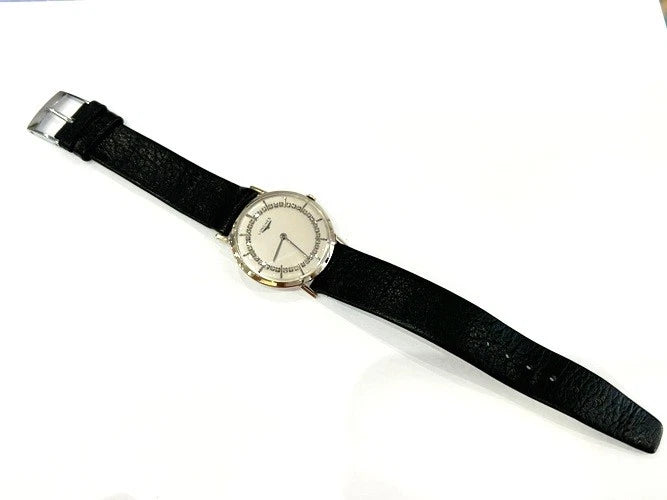 14K White Gold Longines Diamond String Dial Watch
