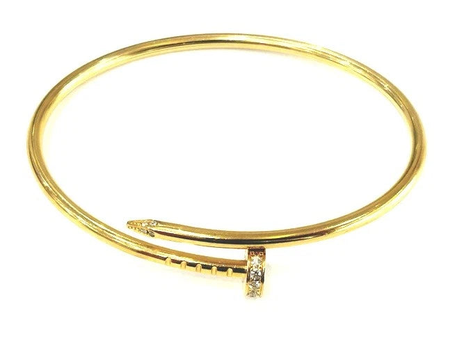 Cartier 18K Yellow Gold Juste Un Clou Small Model W/Diamonds Size 16 W/Papers