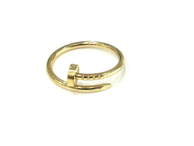 Cartier 18K Yellow Gold Juste Un Clou Ring Small Model Size 55 W/Papers