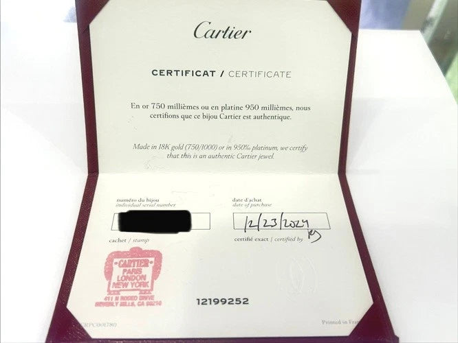 Cartier 18K Yellow Gold Juste Un Clou Ring Small Model Size 55 W/Papers