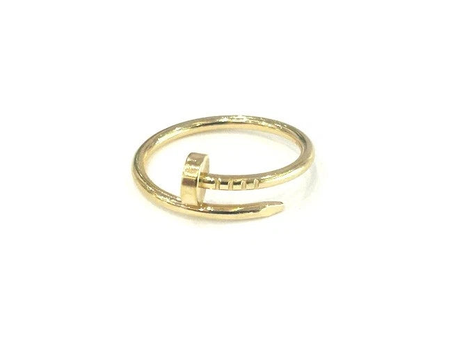 Cartier 18K Yellow Gold Juste Un Clou Ring Small Model Size 55 W/Papers
