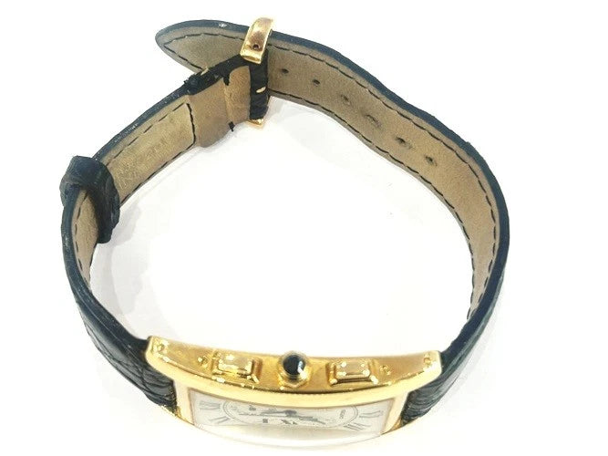 Cartier tank American / Tank Americaine' 18K Yellow Gold White Dial Watch 1730