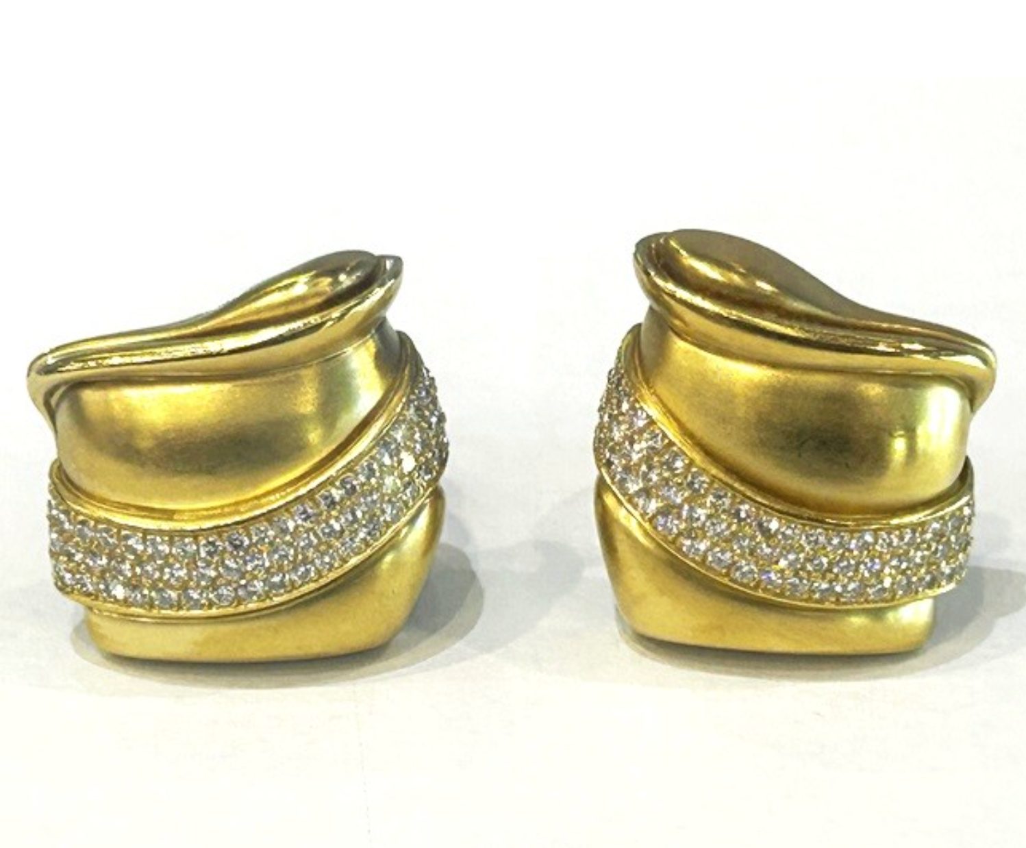 18K Yellow Gold Kieselstein - Cord Diamond Earrings 1.65 Carats