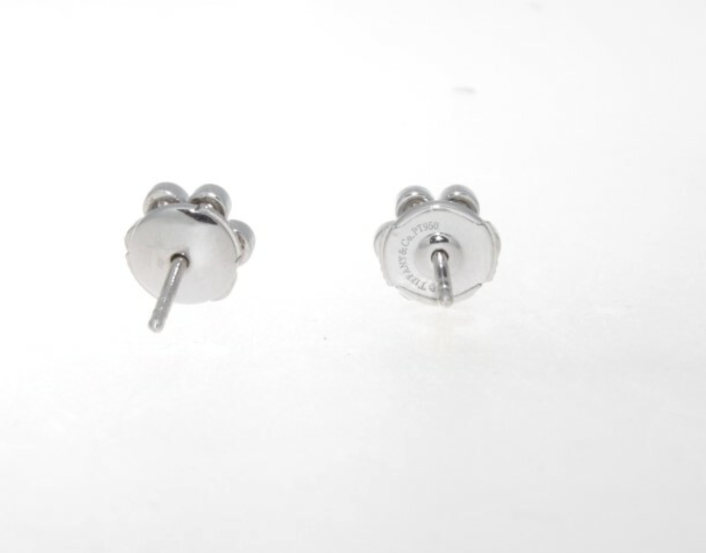 Tiffany & Company Platinum Diamond Flower Earrings Apx.0.64 Ctw
