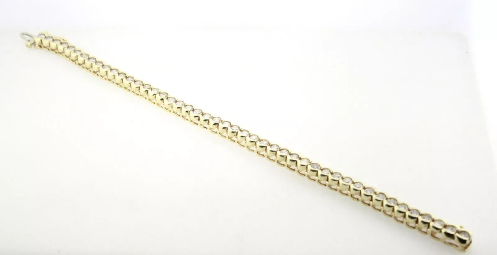 Estate 14K Yellow Gold Tennis Bracelet 46 Diamonds 7.00 Carats 22.9 gram 7' inch