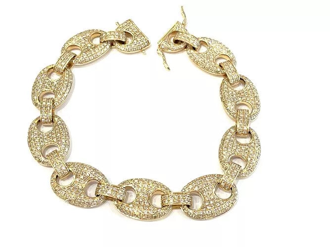 14K Rose Gold Diamond Link Bracelet 6.37 Carat Total Weight