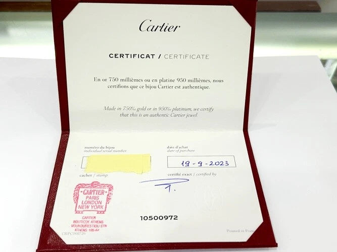 Cartier 18K White Gold Love Bracelet Classic Model 4 Diamonds with Box & Papers