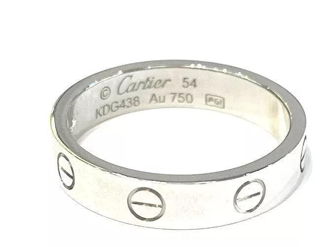 Cartier 18K White Gold Love Wedding Band 1 Diamond 0.02 Carats W-Box & Papers