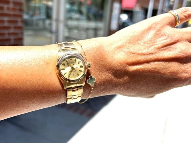 Rolex 14K Yellow Gold Oyster Perpetual Tiffany & Company Dial W/Box 6719