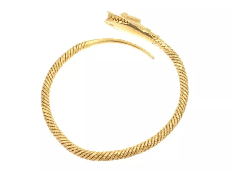 22K Yellow Gold Snake/Dragon Bangle 42.35 Grams